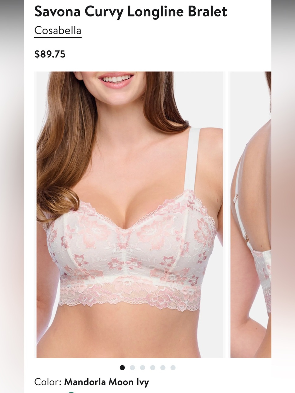 Cosabella Cream and Dusty Pink Lace Bralette